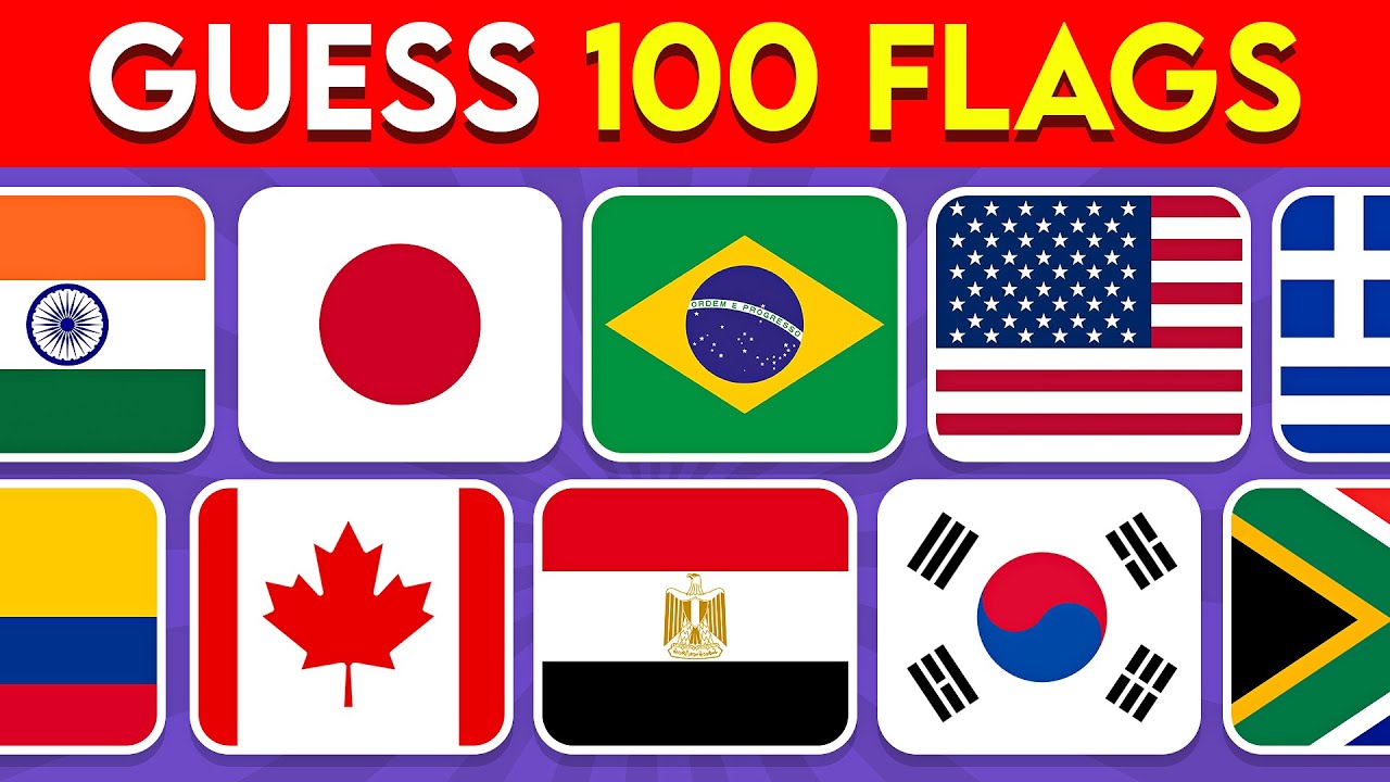 Guess The Country By The Flag Quiz 🚩 | Can You Guess 100 Flags? | Quiz ...