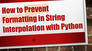 How to Prevent Formatting in String Interpolation with Python