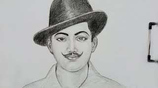 how to draw bhagat sing step by step