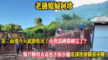 【老撾媳婦阿珍】第二面牆今天就能收尾了小唐說磚都砌完了？窗戶修得太高也不妨小偷還讓後續關窗困難？