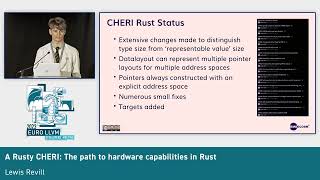 2023 EuroLLVM - A Rusty CHERI: The path to hardware capabilities in Rust