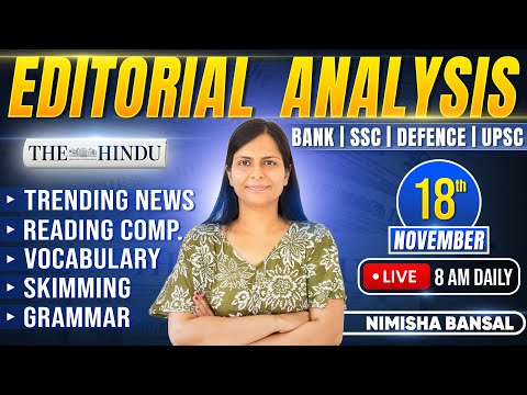 Editorial Analysis | 18th November, 2025 | Vocab, Grammar, Reading, Skimming | Nimisha Bansal