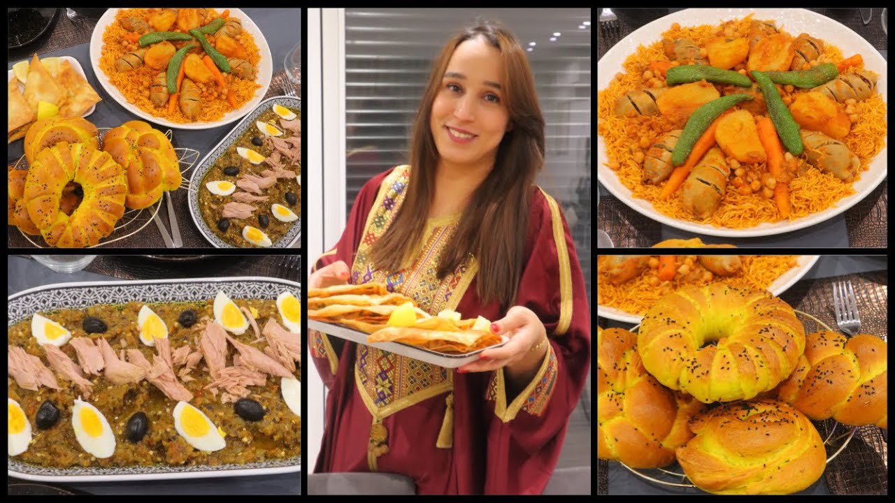 دبارة اول يوم برمضان🌙حلالم مفورة بالكلامار المحشي بالكروفات،شرية،بريك وسلاطة مشوية و خبز مبسس