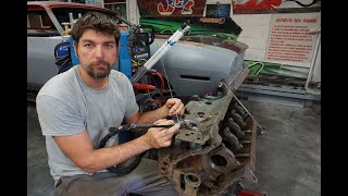 How to TIG Weld Cast Iron with good success 440 engine block broken ear for 71 barracuda episode 10