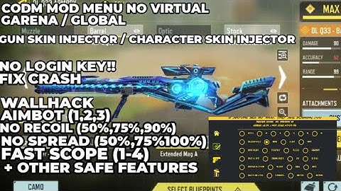 CODM GARENA/GLOBAL MOD / SKIN INJECTOR / NO KEY / SAFE MAIN / FIX CRASH / PLAYSAFE / NO NEED VIRTUAL