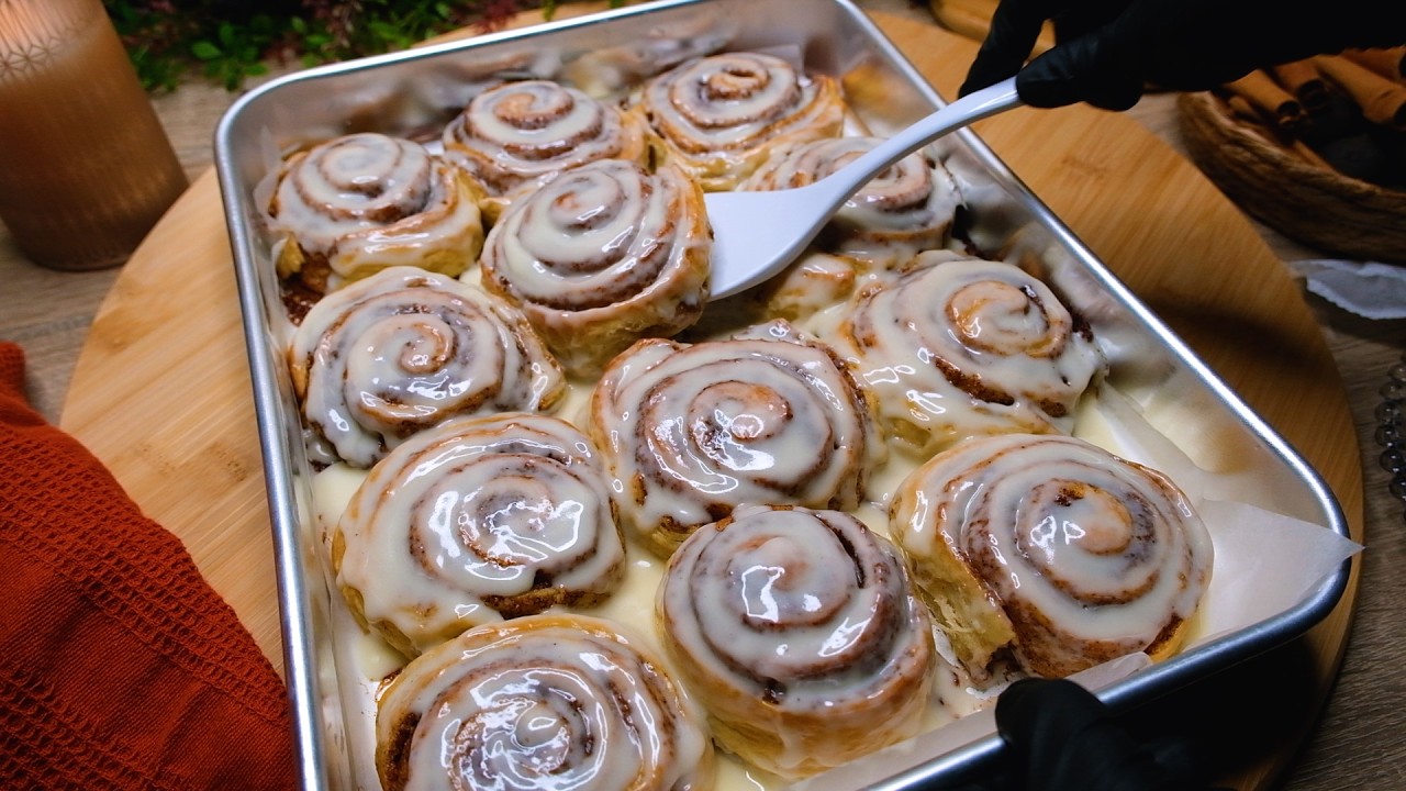 سينامون رول فنااان والعجينة بدون بيض - وصفة مكفولة على سنة كاملة 🤭