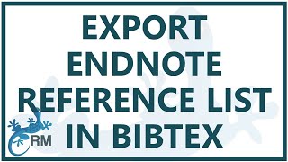 Endnote: how to export references into a BibTex file Profile
