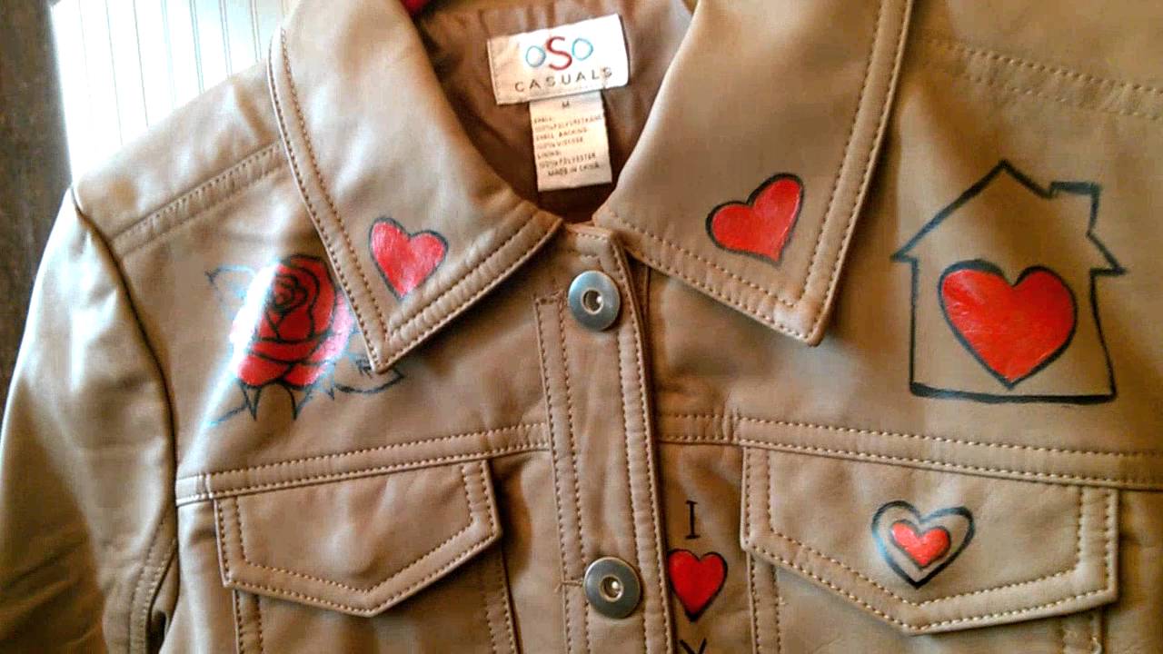 jaqueta pintada a mao