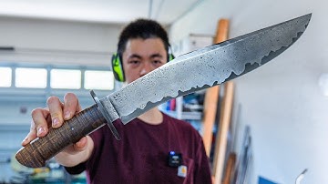 Making a Damascus San-Mai Kukri