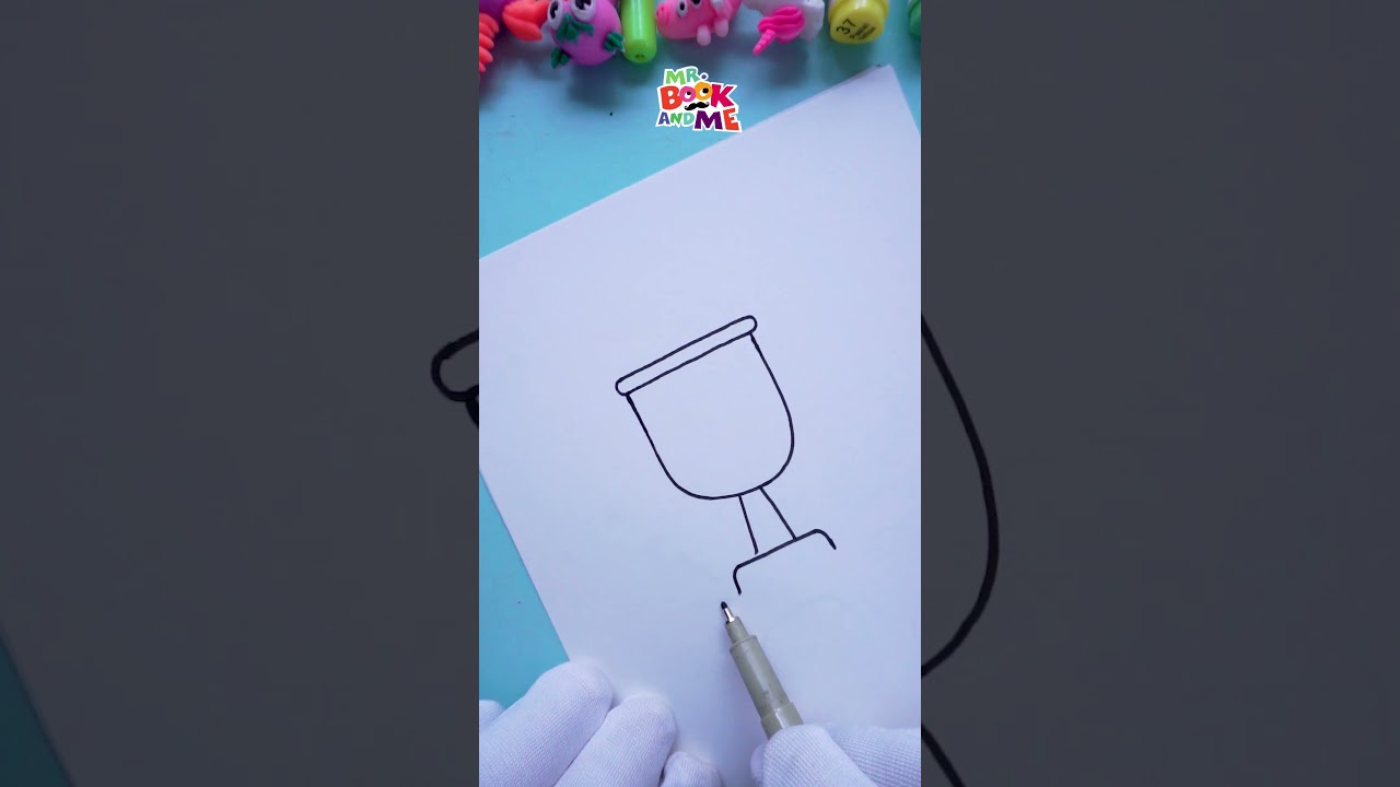 'U' to Trophy 🏆 | How to Draw Simple Trophy from Letter 'U' 