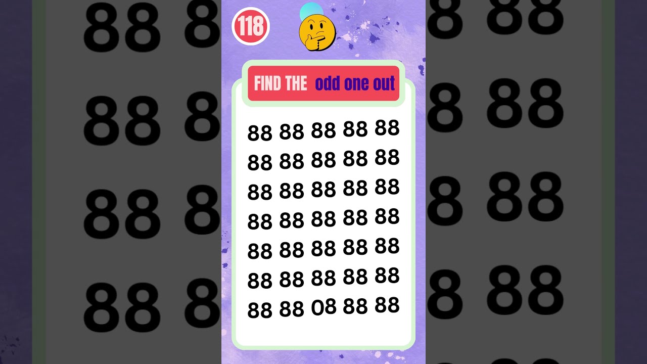  Find The Odd Number O8 Among 88 Ultimate Quiz Challenge Shorts