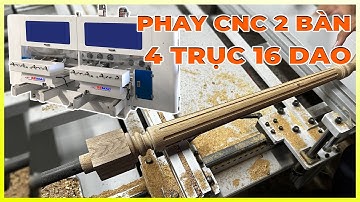Máy Phay CNC 4 Trục 2 Bàn 16 Dao MR4S D1200: Phay Chân Bàn Ghế, Trụ Cầu Thang, Chân Quỳ Đa Năng