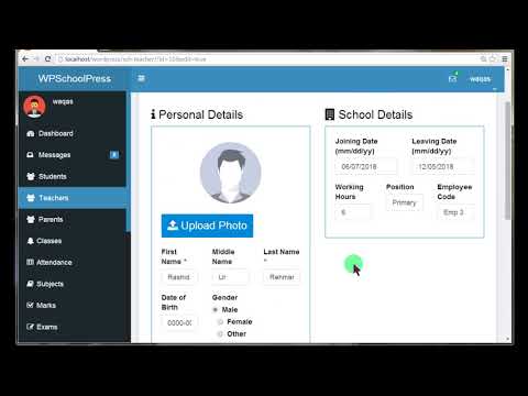 School management system with wpschoolpress wordpress plugin