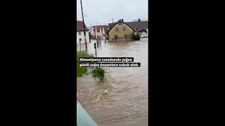 Şənbə günü Almaniyanın cənubunun bəzi bölgələrində yağan güclü yağış daşqınlara səbəb olub.