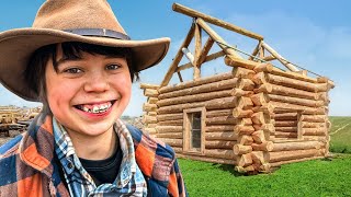 13 Years Old Kid Builds His Own Log Cabin