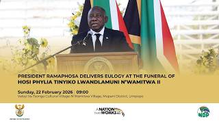President Ramaphosa delivers eulogy at the funeral of Hosi Phylia Tinyiko Lwandlamuni N’Wamitwa II