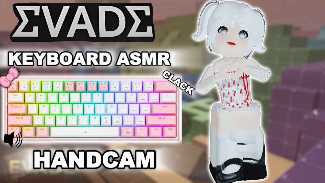 EVADE CLACKY KEYBOARD ASMR + HANDCAM | K617 FIZZ PINK #42