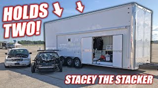 We Bought a Used 2-Car STACKER Trailer! Introducing "Stacey the Stacker" (SHE'S TALL!) We Bought a Used 2-Car STACKER Trailer! Introducing "Stacey the Stacker" (SHE'S TALL!)