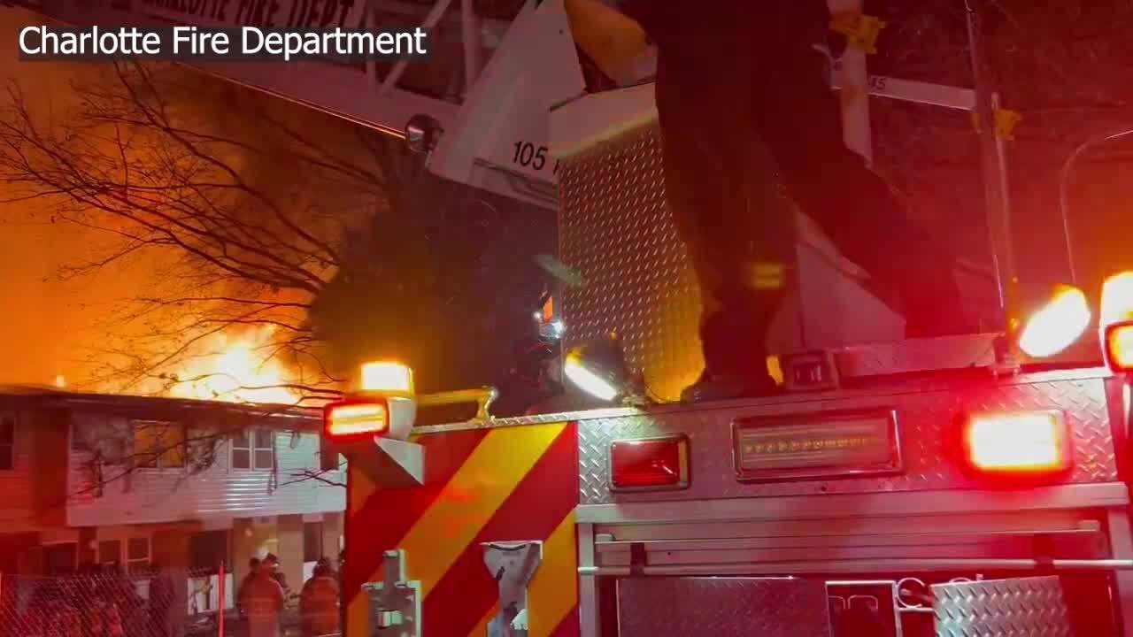 Two-alarm fire burns vacant apartment complex in northeast Charlotte ...