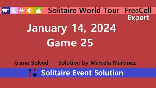 Solitaire World Tour Game #25 | January 14, 2024 Event | FreeCell Expert screenshot 1