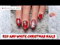 Shemodern Red and White Christmas Nails