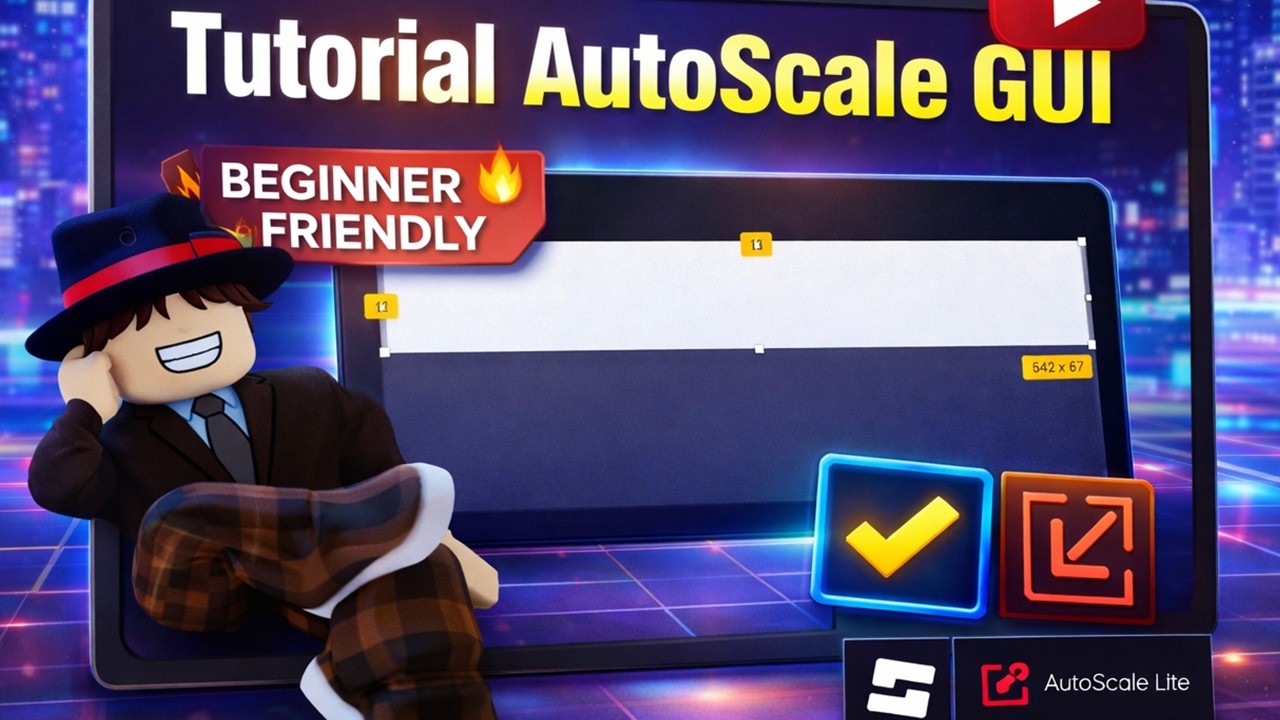Tutorial Auto Scale GUI Roblox Studio BAHASA INDONESIA YouTube 