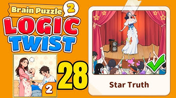 Brain puzzle 2 logic twist level 28 solution walkthrough ( star truth ) 