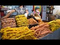 줄서서 먹는 대왕김말이, 오징어튀김! 비트와 치자로 반죽 / giant seaweed roll, deep-fried squid - korean street food