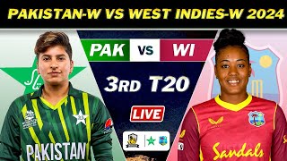 PAKISTAN WOMEN vs WEST INDIES WOMEN 3rd T20 MATCH Live SCORES | PAK VS WI LIVE COMMENTARY | PAK BAT