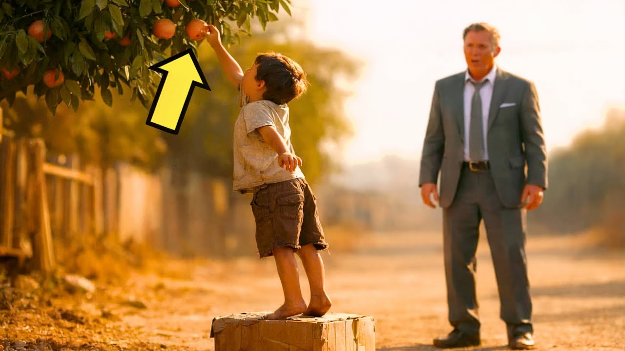 صبي فقير يسأل المليونير إذا كان يمكنه أخذ برتقالة… لكن ما يقوله يغير كل شيء