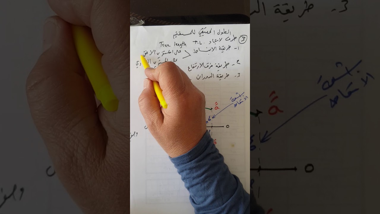 المحاضره الثالثه 1       الطول الحقيقي بطريقة الانبساط