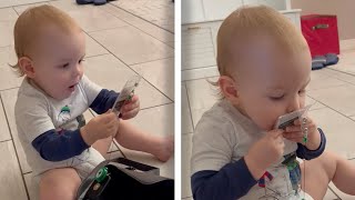 Little Boy Kisses Picture Of His Mum