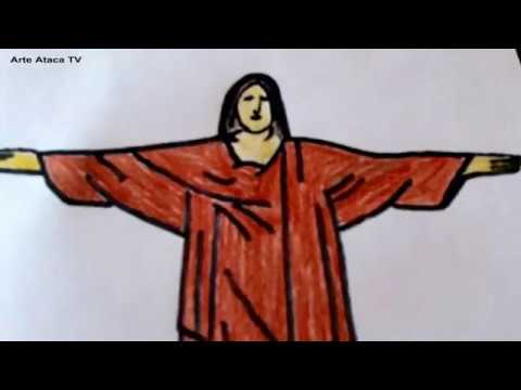 How to draw easily jesus risen for holy week step by step _ how to draw ...