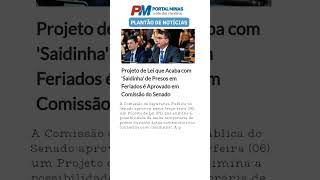 Projeto De Lei Que Acaba Com saidinha De Presos Em Feriados  Aprovado Em Comisso Do Senado