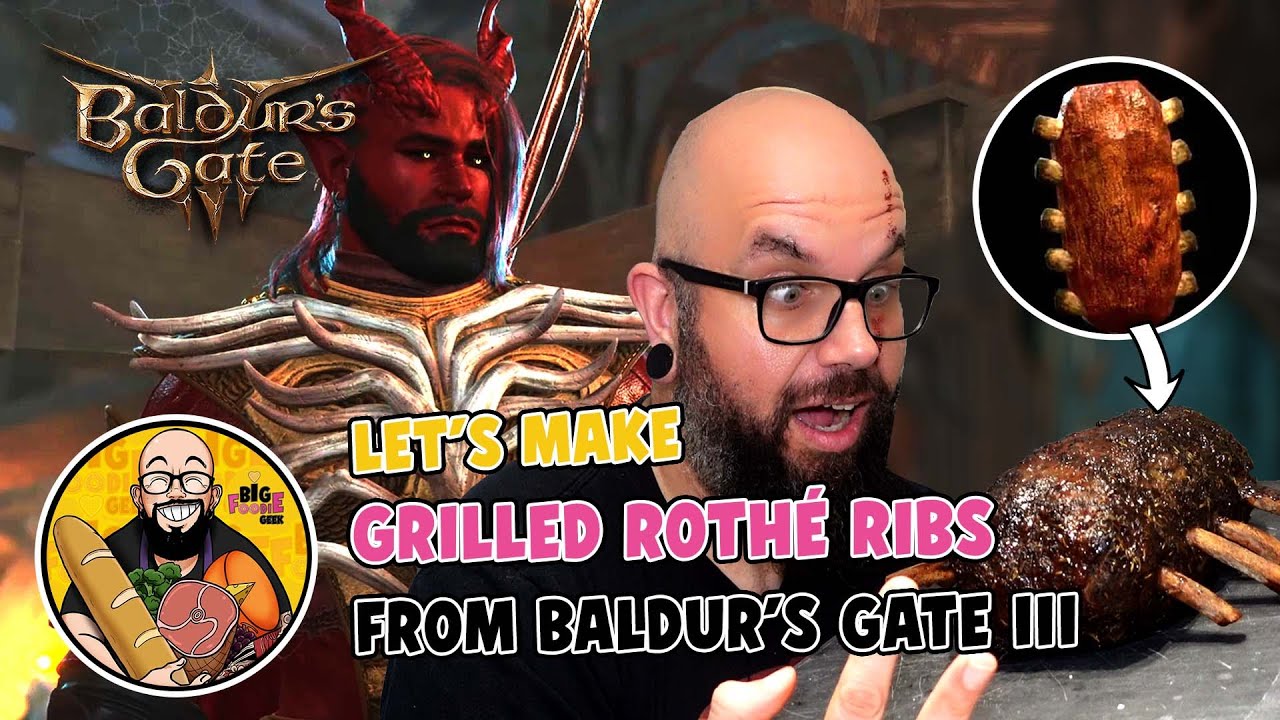 Making Grilled Rothé Ribs from BALDUR'S GATE III | Big Foodie Gamer | Video Game Food Recipe