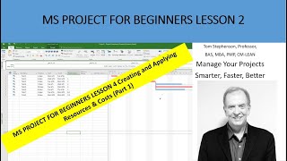 How to Create and Apply Resources and Costs to Your Project, MS Project for Beginners Tutorial 4 screenshot 2