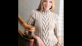 Женский Джемпер с Косами Спицами - 2019 / Women's Sweater With Braids Spokes / Frauen Pullover Женский Джемпер с Косами Спицами - 2019 / Women's Sweater With Braids Spokes / Frauen Pullover