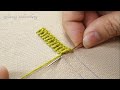 Basic hand embroidery tutorial. Braid Stitch or Cable Plait Stitch border design