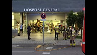 Un herido grave por quemaduras en un incendio en el Hospital General