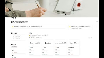 Notion模板 多人旅遊分帳系統