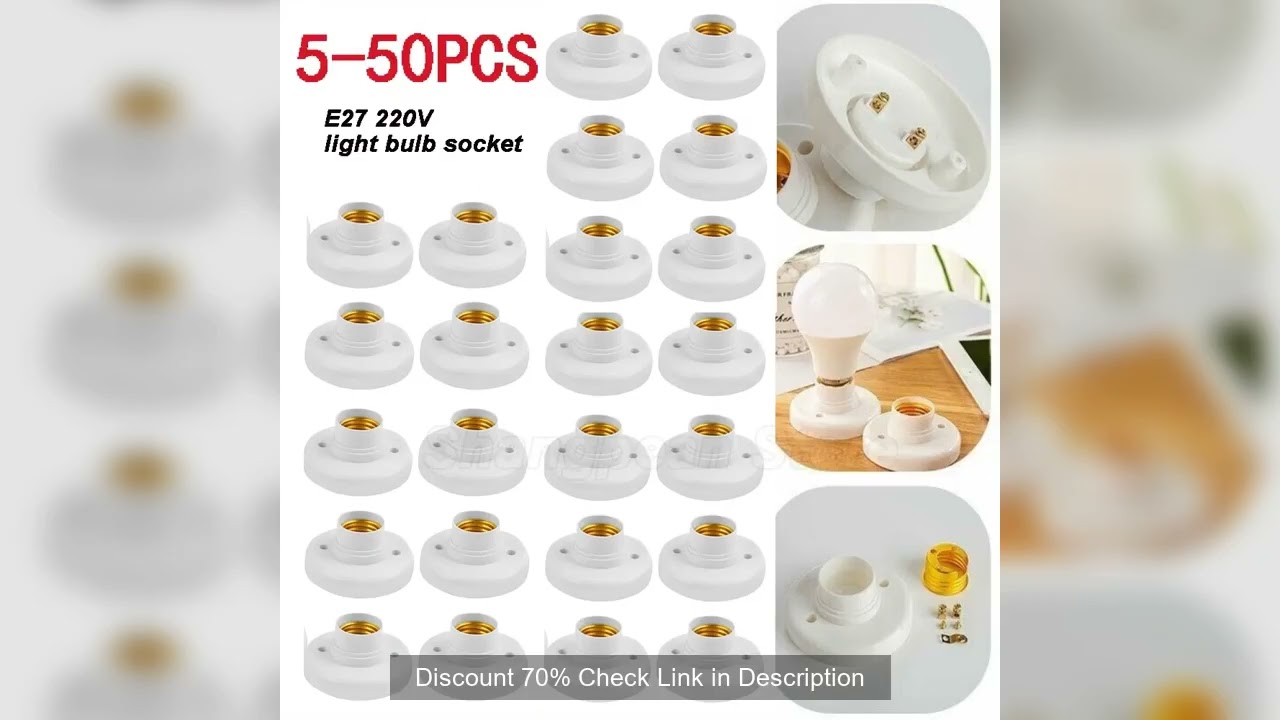 5-50pcs E27 Screw Cap Socket White Gold Ceiling Light Lamp Bulb Fixing Base Stand Light Bulb Holder