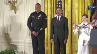 LAPD Officer Donald Thompson Awarded the Medal of Valor by President Barack Obama