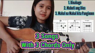 3 Songs with 3 Chords only Guitar tutorial