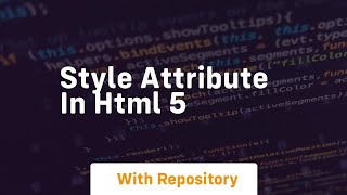Style attribute in html 5