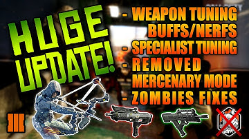 HUGE BO3 UPDATE - VMP Nerf, Vesper Buff (+ More Weapon Tuning), Mercenary Playlist Removed & More!