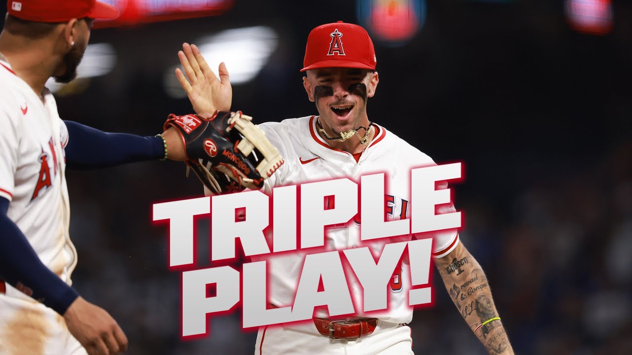 Shohei Ohtani lines into a TRIPLE PLAY against his former team