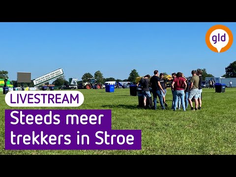 Steeds meer trekkers komen naar boerenprotest in Stroe | LIVESTREAM