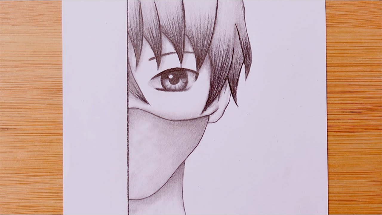 Easy Anime Drawing with pencil sketch  How to draw anime boy wearing a  mask DrawingTutorial  YouTube