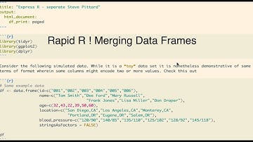 Rapid R - Merging Data Frames Using Join Functions