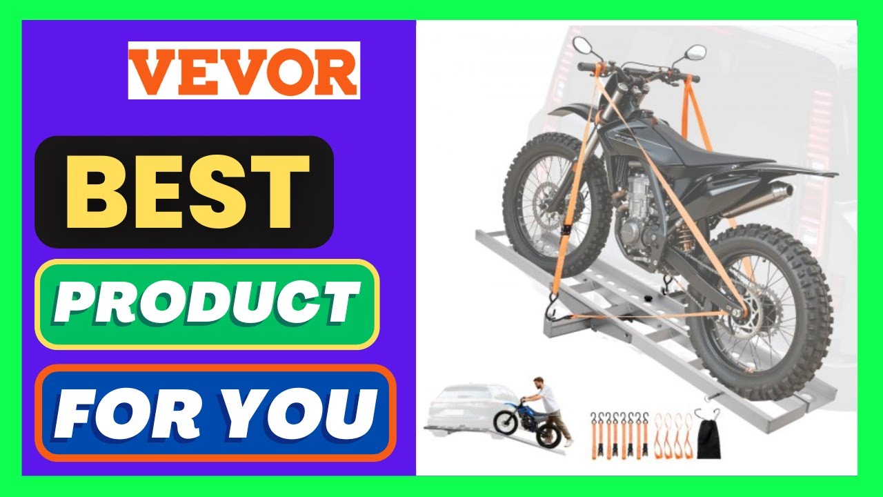 VEVOR Motorcycle Carrier, 400 lbs Capacity, Heavy Duty Aluminum Hitch Mount Rack with 73in